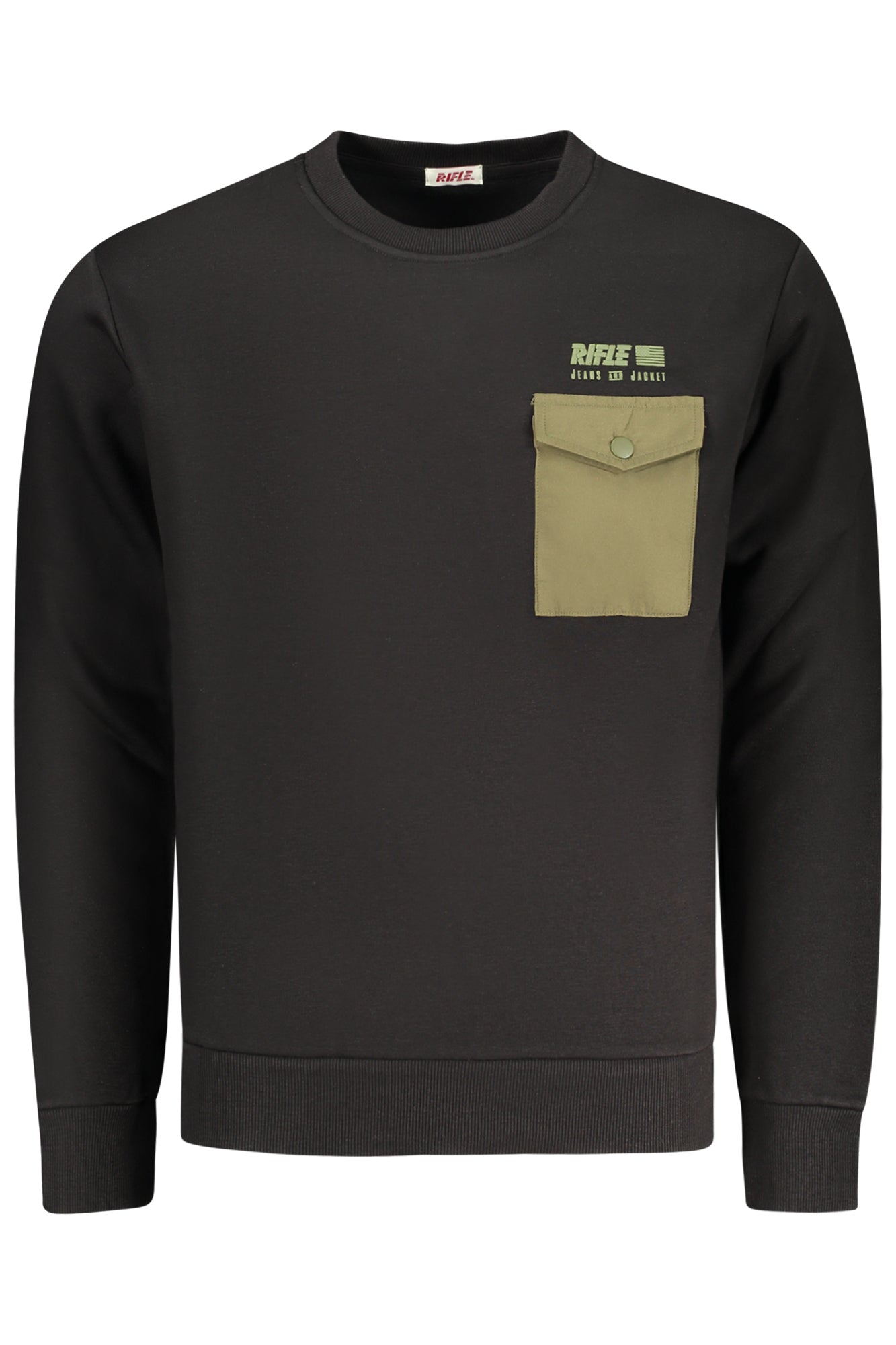 Rifle Felpa Senza Zip Uomo Nero